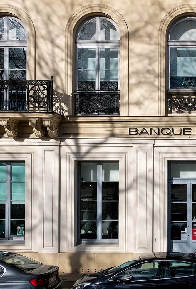 façade banque palatine : réalisation design and build